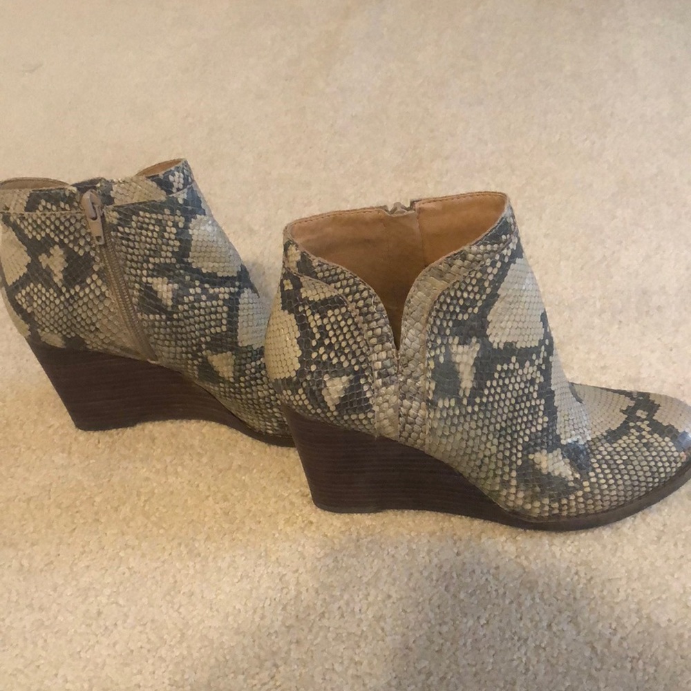 Lucky Brand Snake Print Ankle Booties